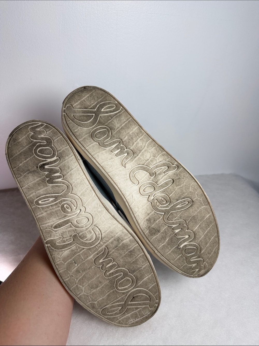 Sam Edelman Womens Evelina Pineapple Sequin Slip On Denim Sneakers Blue Size 9M - Picture 10 of 11